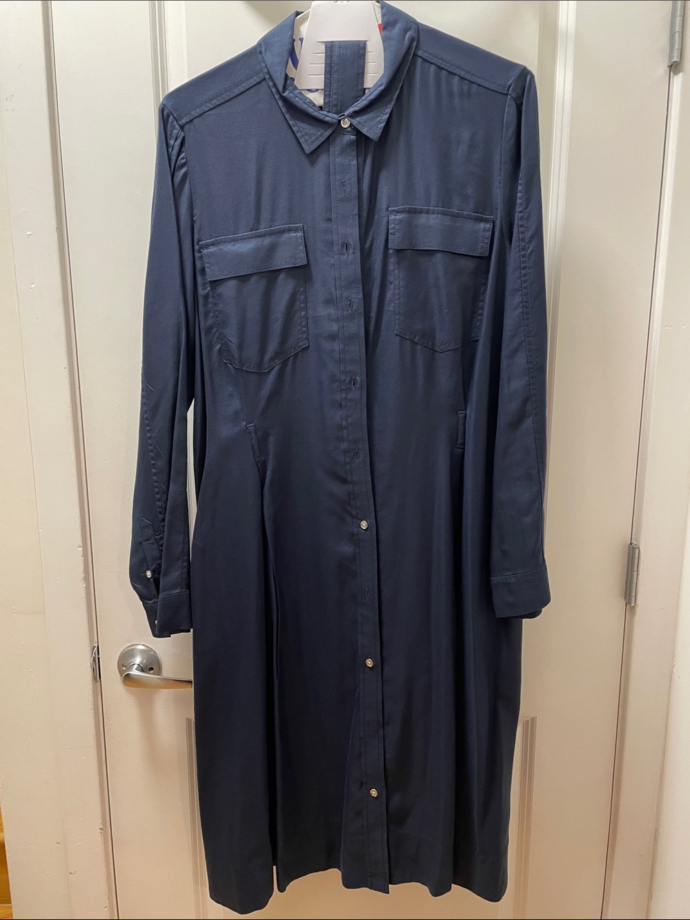 Banana Republic Navy Button-Down Shirt Dress